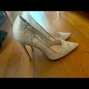 Manolo Blahnik Lace and Satin wedding heels